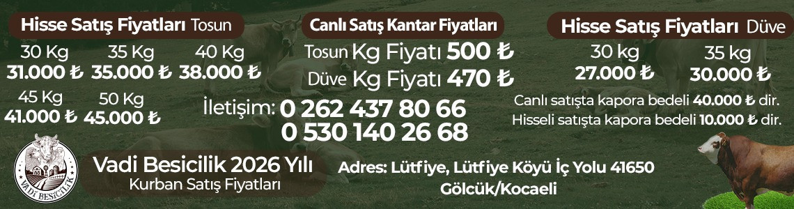 Vadi Besicilik Kurban Bayramı’na hazır: 2026 kurban fiyatları açıklandı!