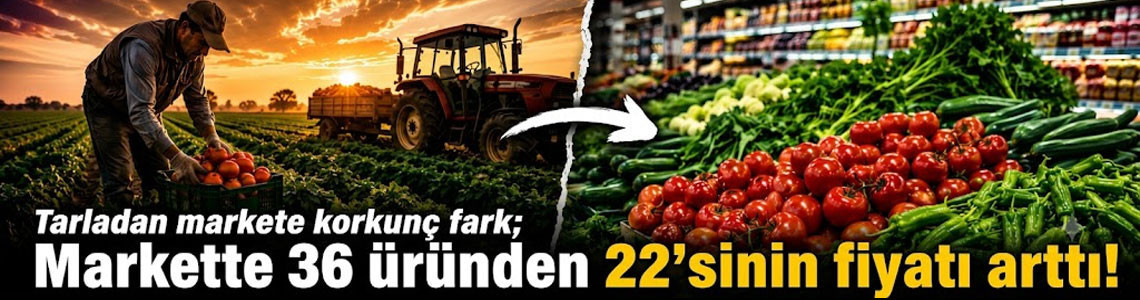 Tarladan markete korkunç fark; Markette 36 üründen 22’sinin fiyatı arttı!
