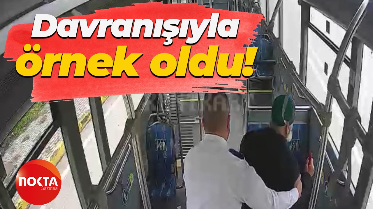 Kocaeli'de otobüs şoförünün hareketi takdir topladı