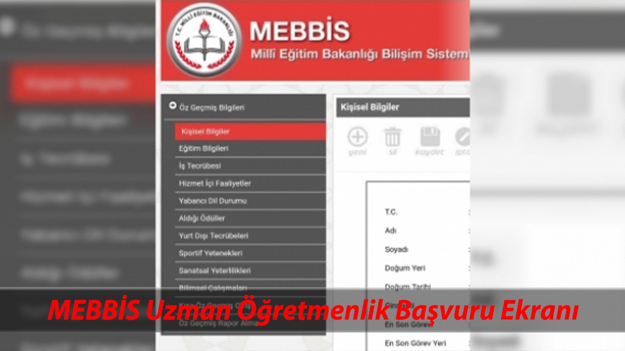 MEBBİS Uzman Öğretmenlik Başvuru Ekranı | Başöğretmen-Uzman Öğretmen Başvurusu Nasıl Yapılır?