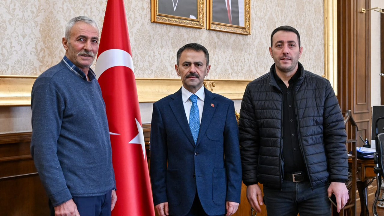 Şehit Mehmet Ali Tan'ın kardeşi İmdat Tan, Vali İlhami Aktaş'ı ziyaret etti