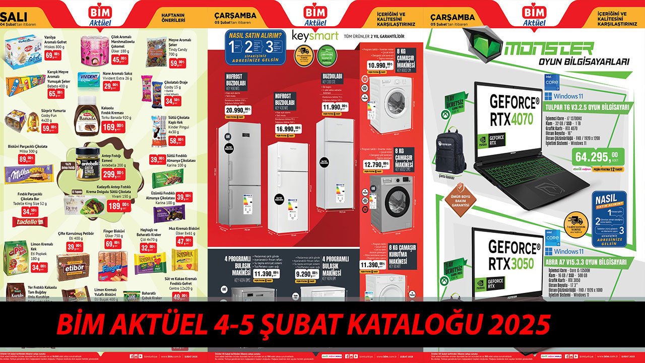 BİM 4-5 ŞUBAT AKTÜEL ÜRÜNLER KATALOĞU | BİM'de Bu Hafta Oyun Bilgisayarı, Beyaz Eşya İndirimde