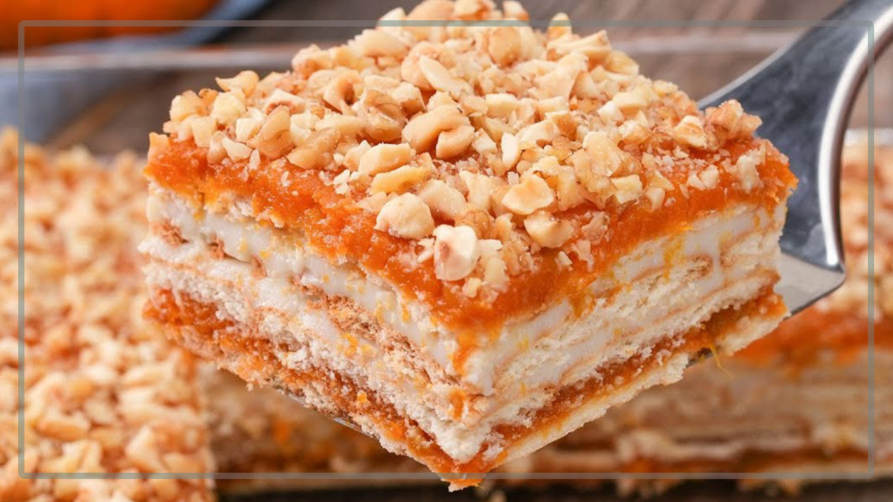 Gelinim Mutfakta Balkabaklı Bisküvili Pasta Tarifi | Balkabaklı Bisküvili Pasta Nasıl Yapılır?