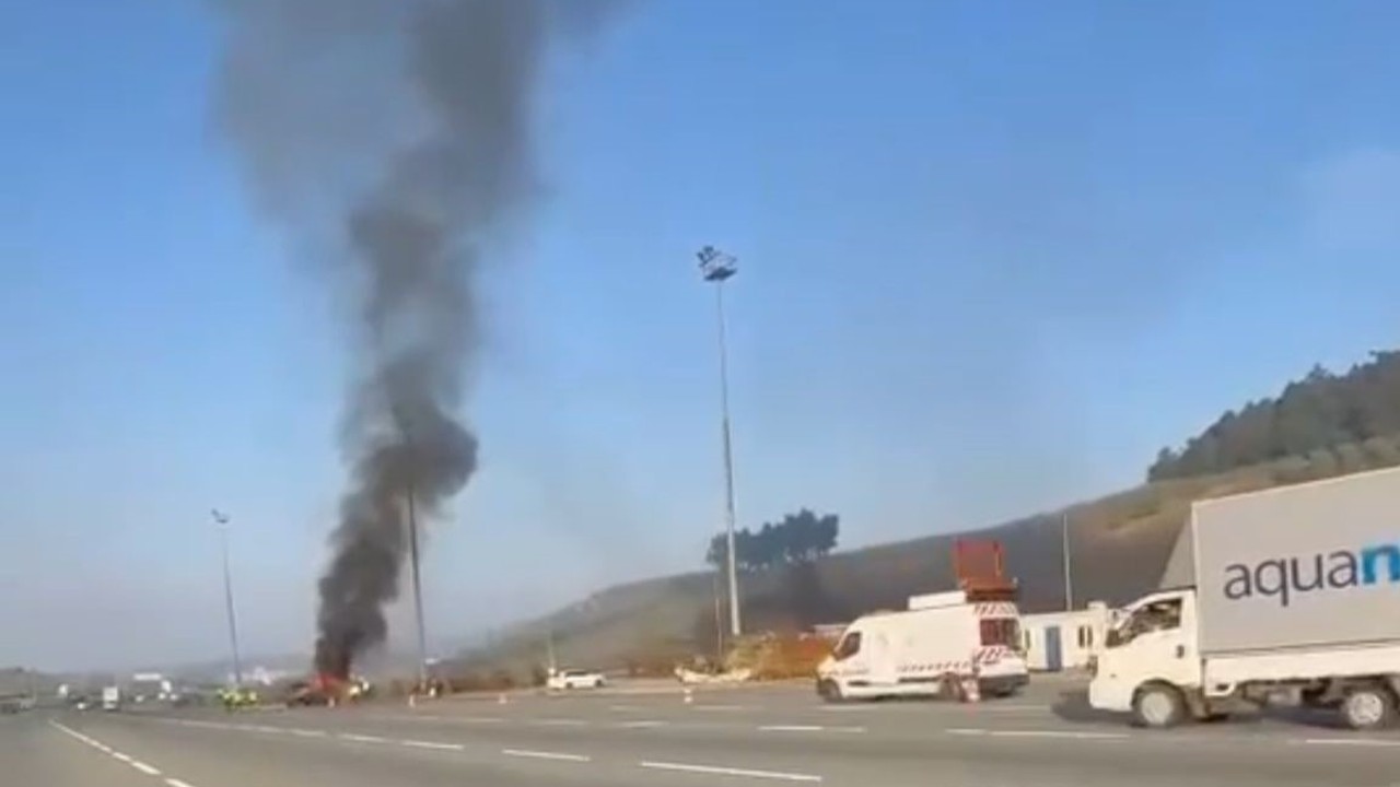 Otomobil alevlere teslim oldu!