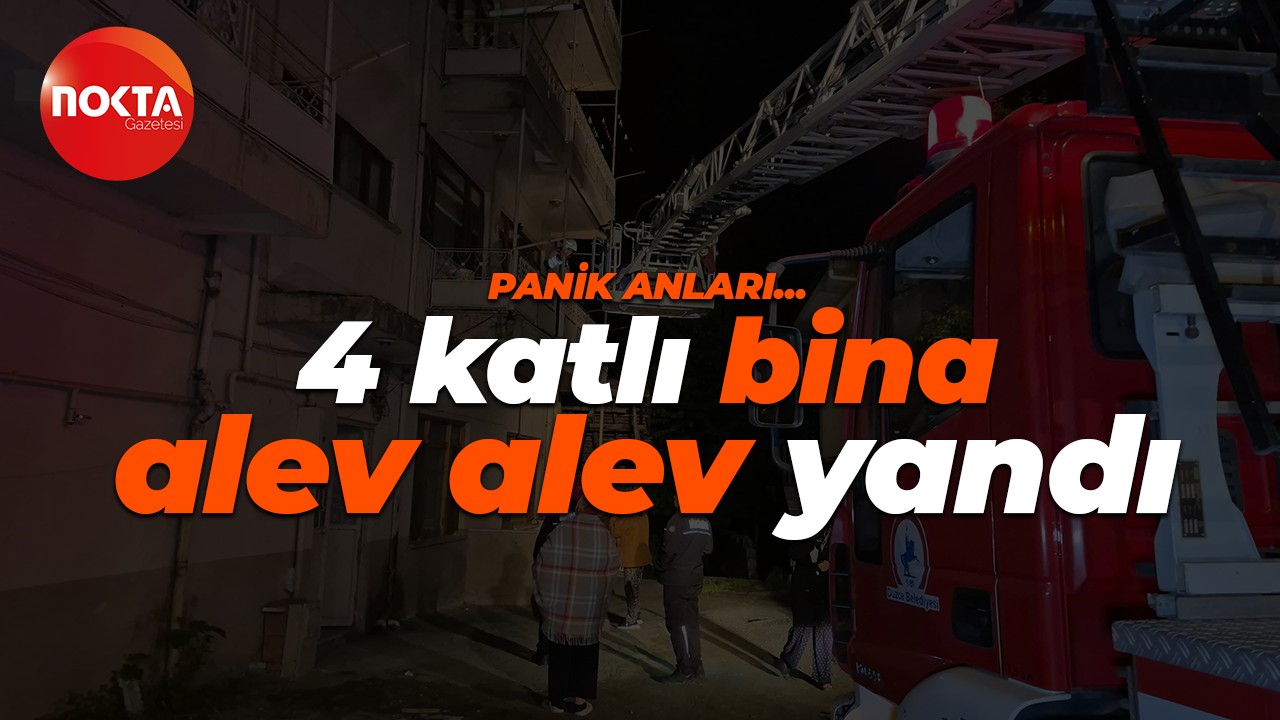 Düzce'de panik anları: 4 katlı binada yangın!