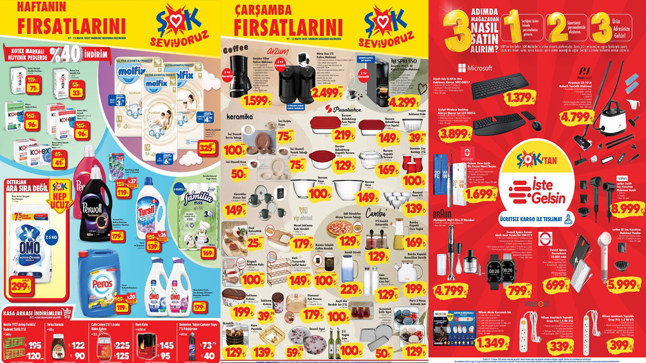 ŞOK Aktüel Ürünler Kataloğu 7 Mayıs 2025 | ŞOK'ta Bu Çarşamba Kapsül Kahve Makineleri Satışa Çıktı
