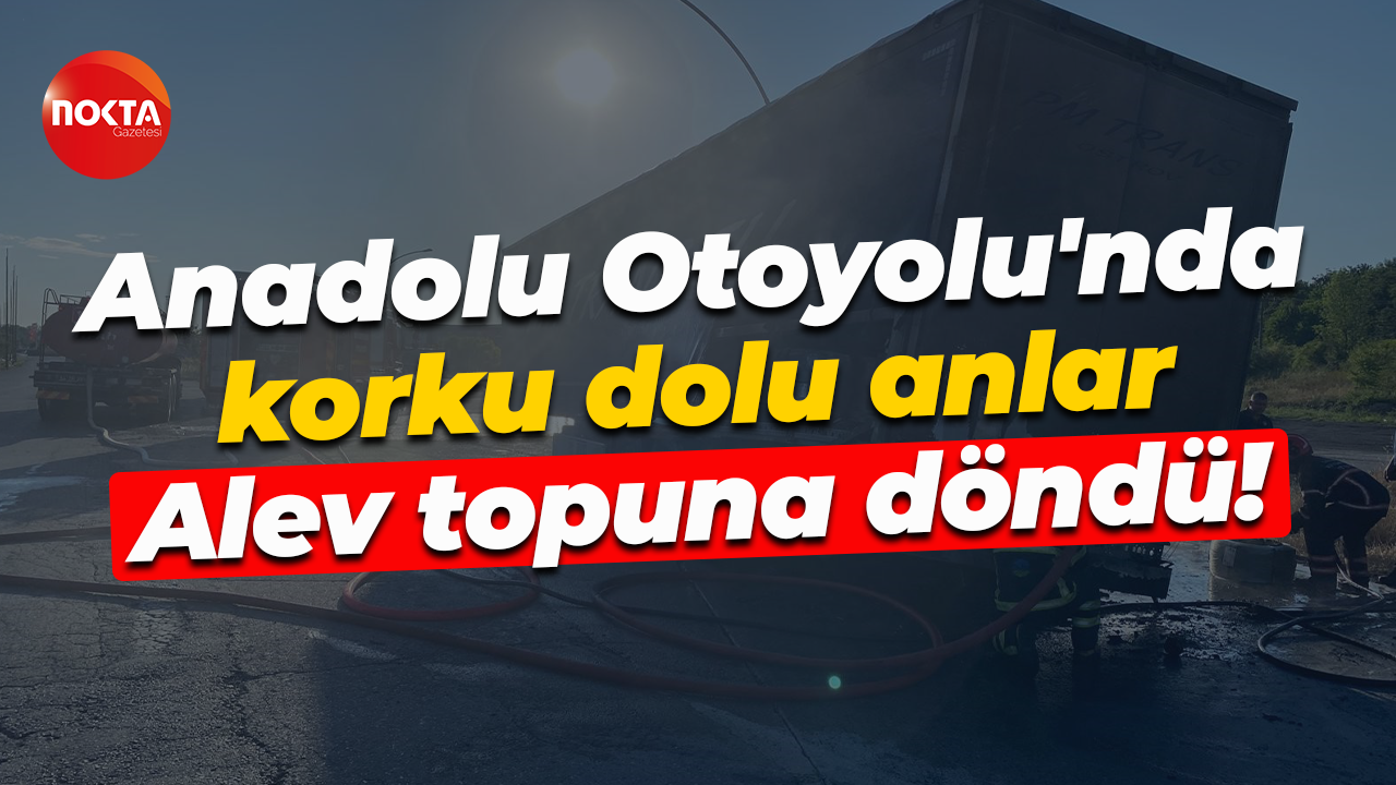 Anadolu Otoyolu'nda korku dolu anlar... Alev topuna döndü!