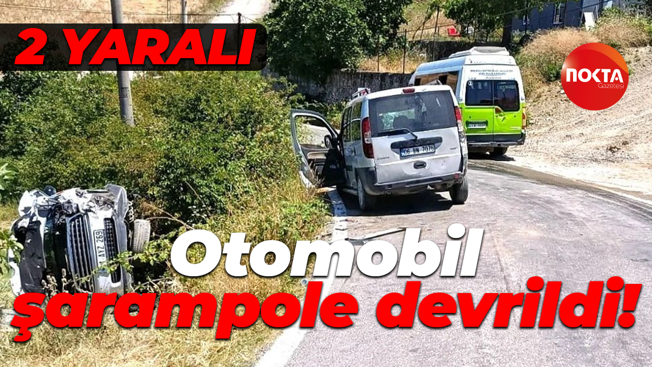 Otomobil şarampole devrildi: 2 kişi yaralandı
