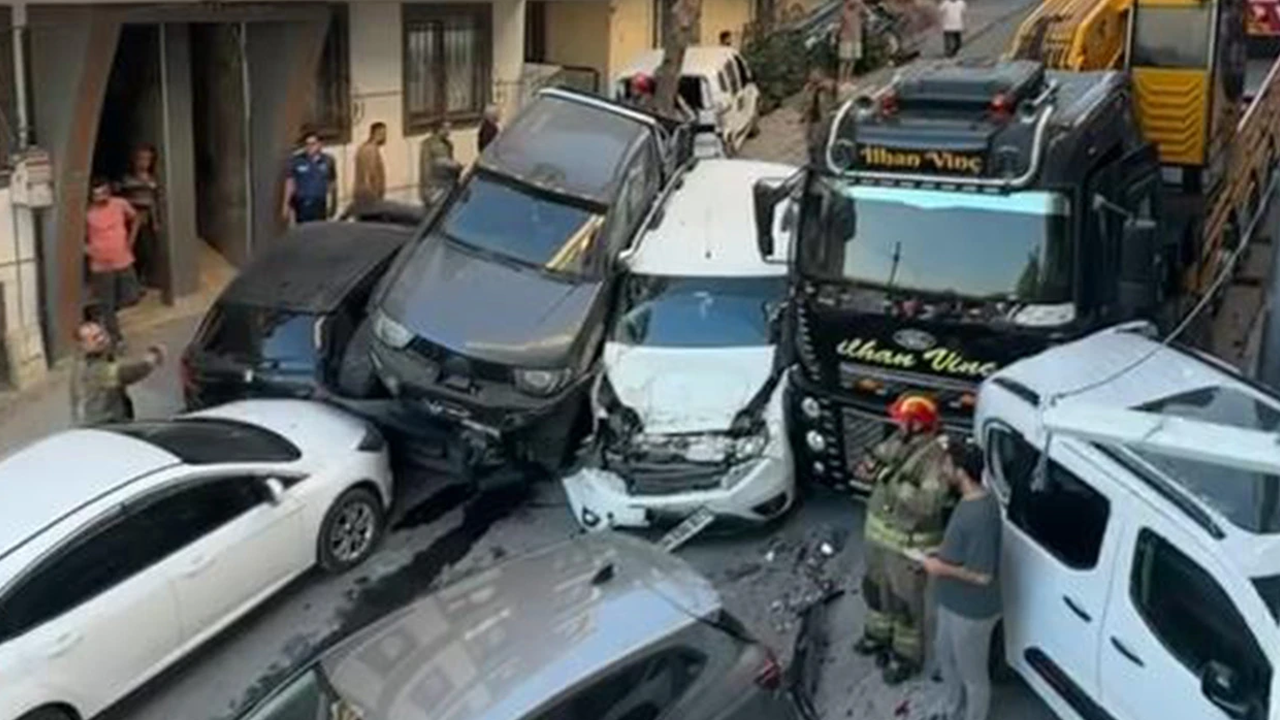 İstanbul'da kontrolden çıkan vinç dehşet saçtı: 20'den fazla aracı biçti!