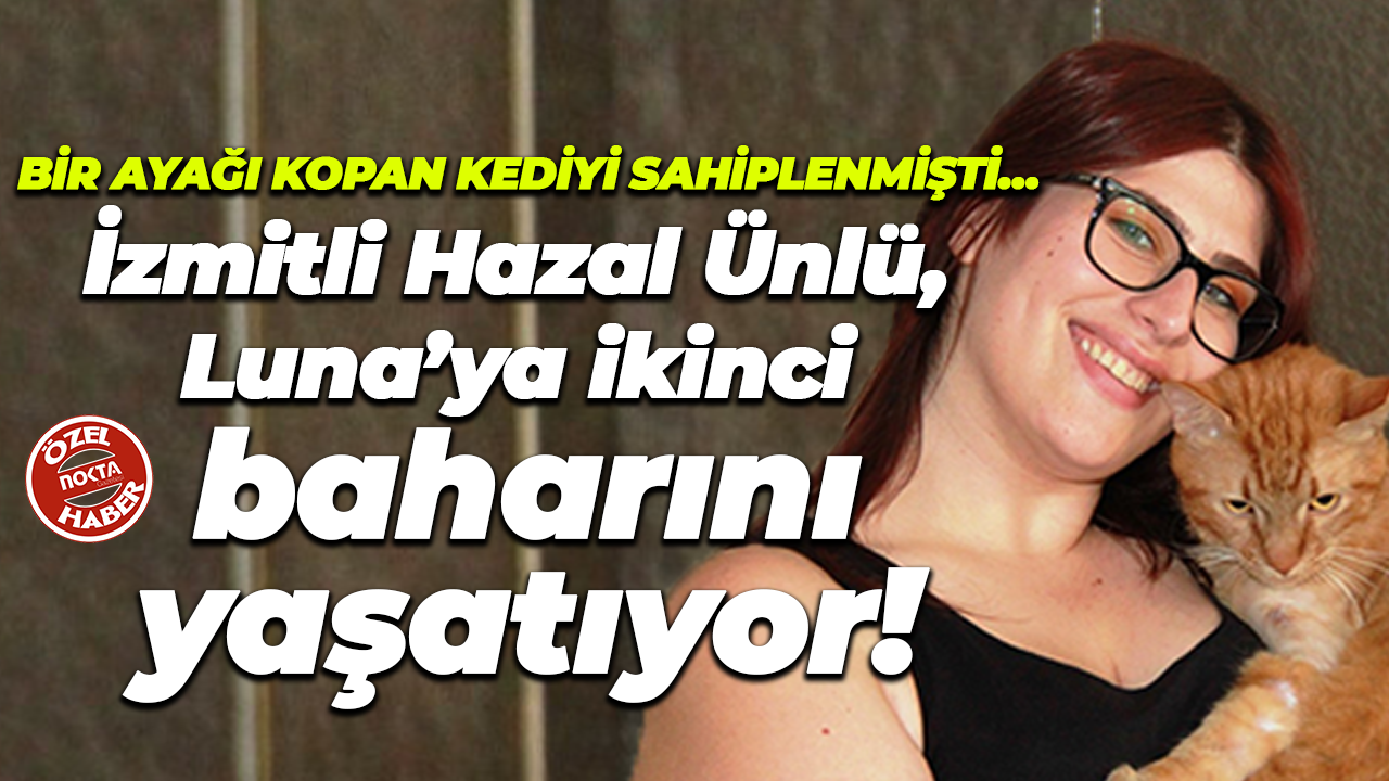 Bir ayağı kopan kediyi sahiplenmişti… İzmitli Hazal Ünlü, Luna’ya ikinci baharını yaşatıyor!