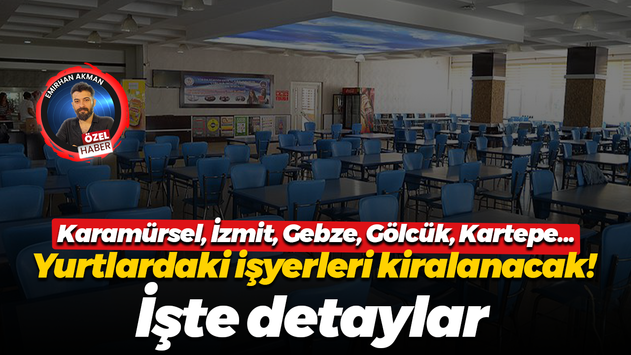 Gençlik ve Spor Bakanlığı yurtlarındaki işyerlerini kiralıyor! Kocaeli’de 7 ilçede uygun işletme var