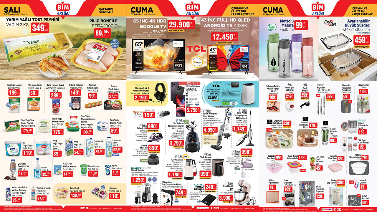 BİM Aktüel 29 Temmuz - 1 Ağustos Kataloğu Portatif Klima, Akülü Range Rover, Buharlı Ütü Geliyor