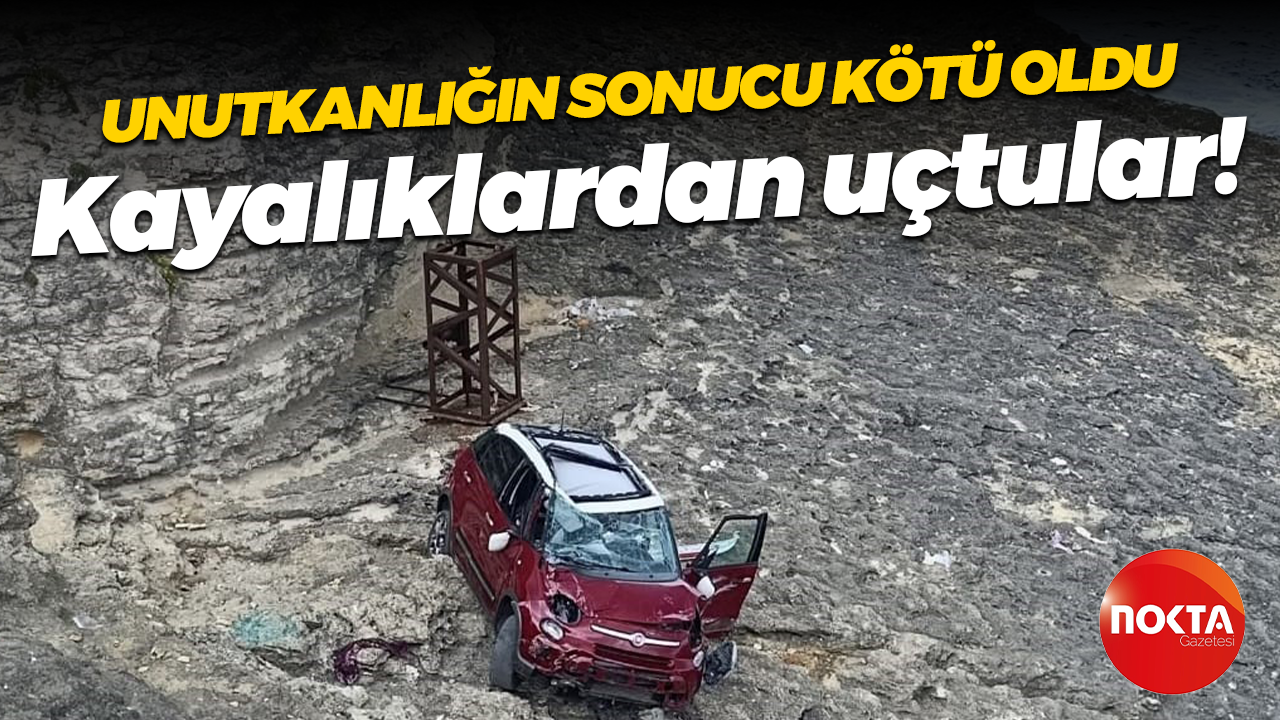 Kayalıklardan aşağı uçtu!