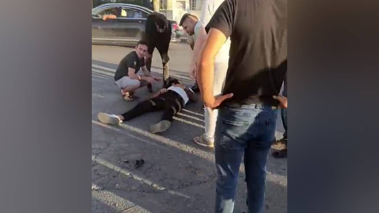 Cadde üzerinde talihsiz kaza