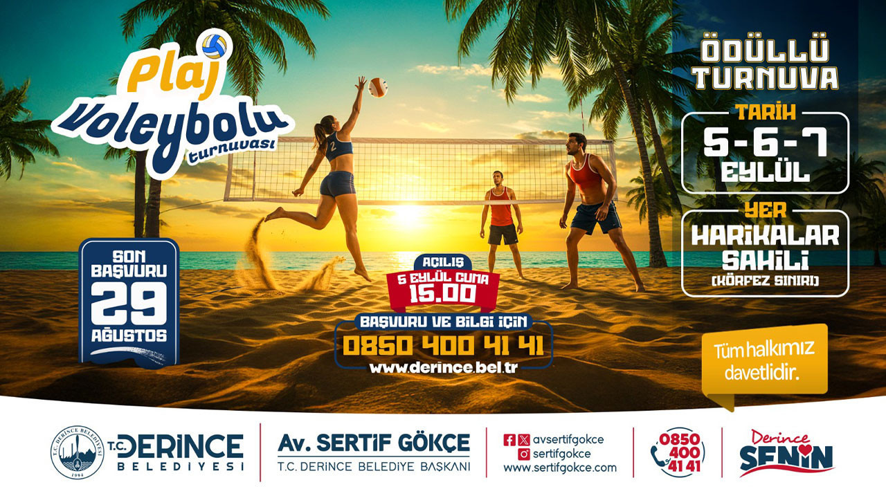Derince’de Plaj Voleybolu turnuvası
