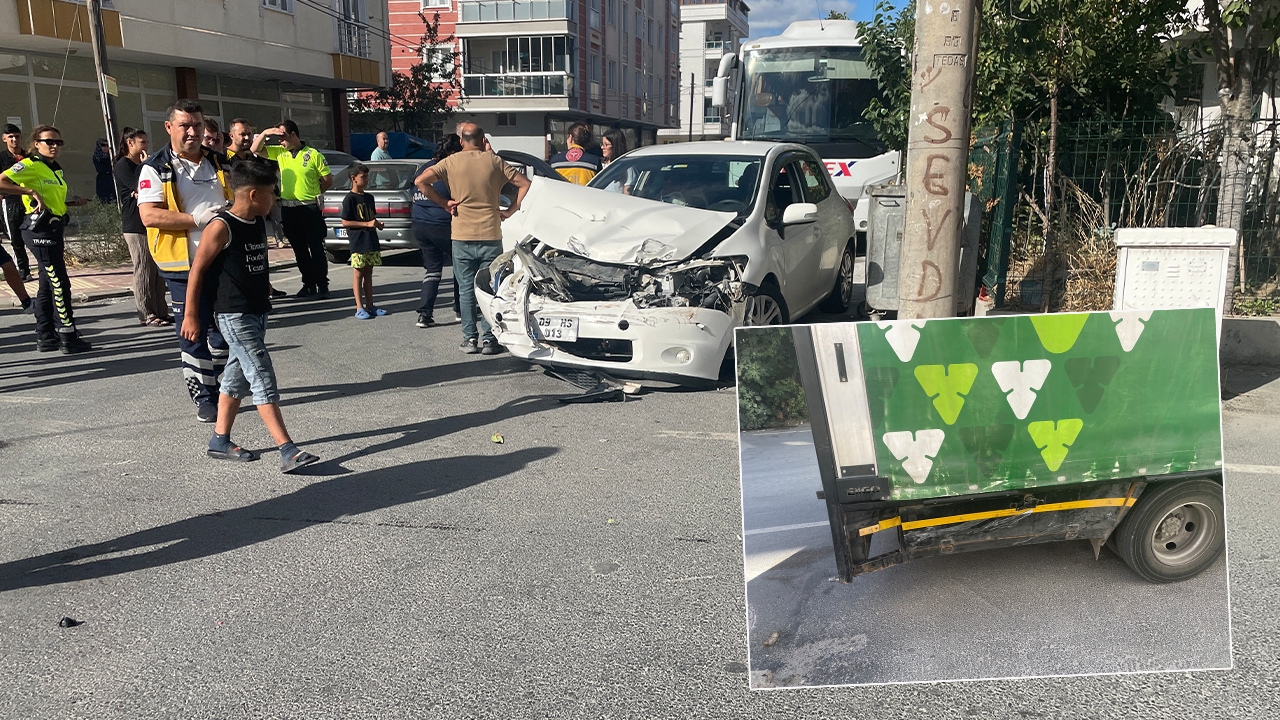 Kamyonet otomobille çarpıştı: Yaralılar var!