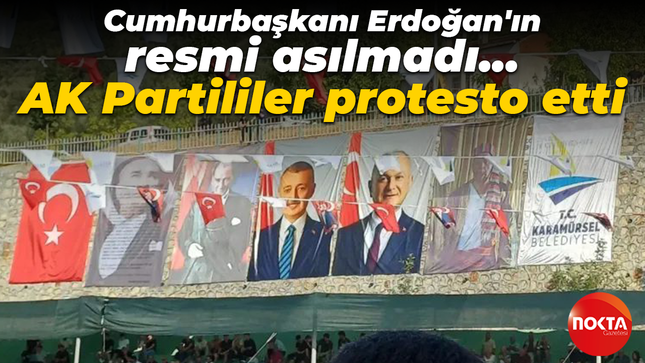 Karamürsel Belediyesi Cumhurbaşkanı Erdoğan’ın resmini asmadı AK Partililer protesto etti
