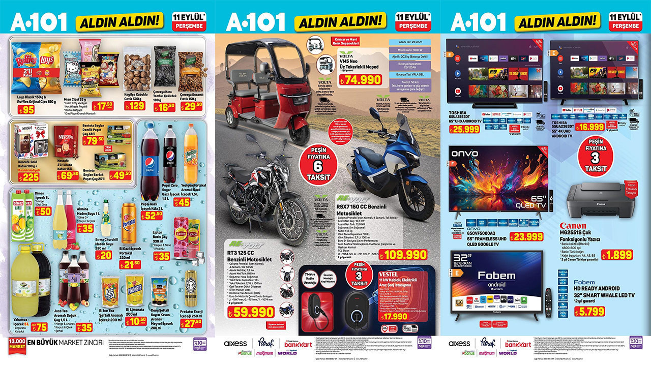 A101 11 Eylül Perşembe Aktüel Ürünler Kataloğu Bu Perşembe Mikrodalga Fırın, Dijital Piyano Var