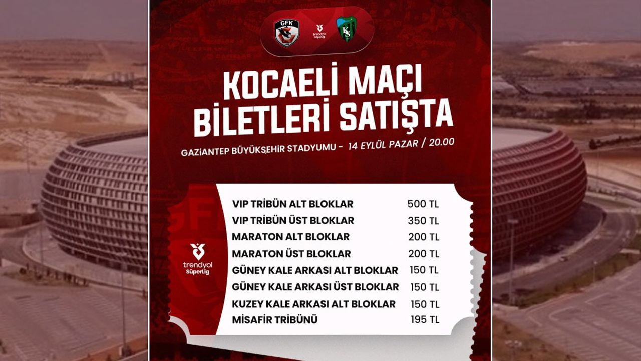 Gaziantep maçının biletleri bedavadan biraz pahalı!