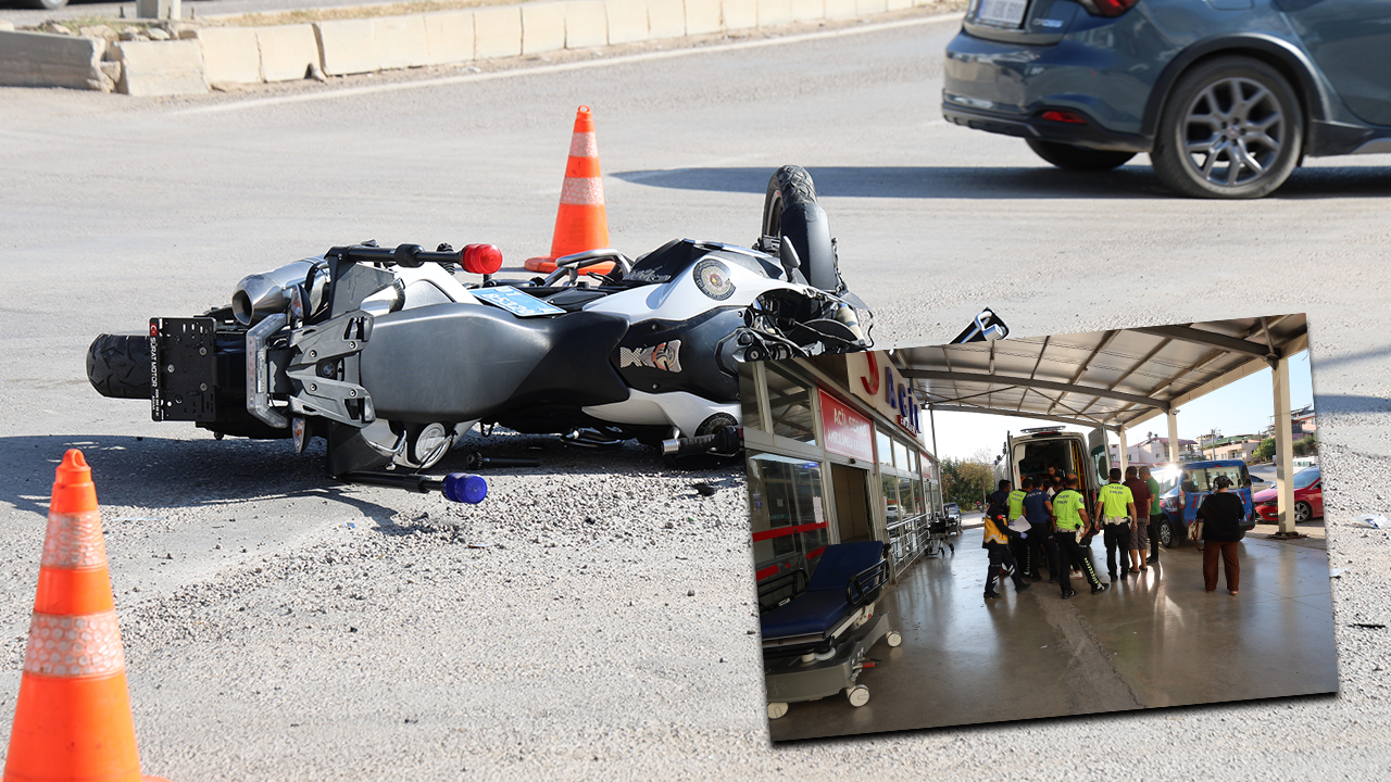 Korkunç kaza! Trafik polisi ağır yaralandı