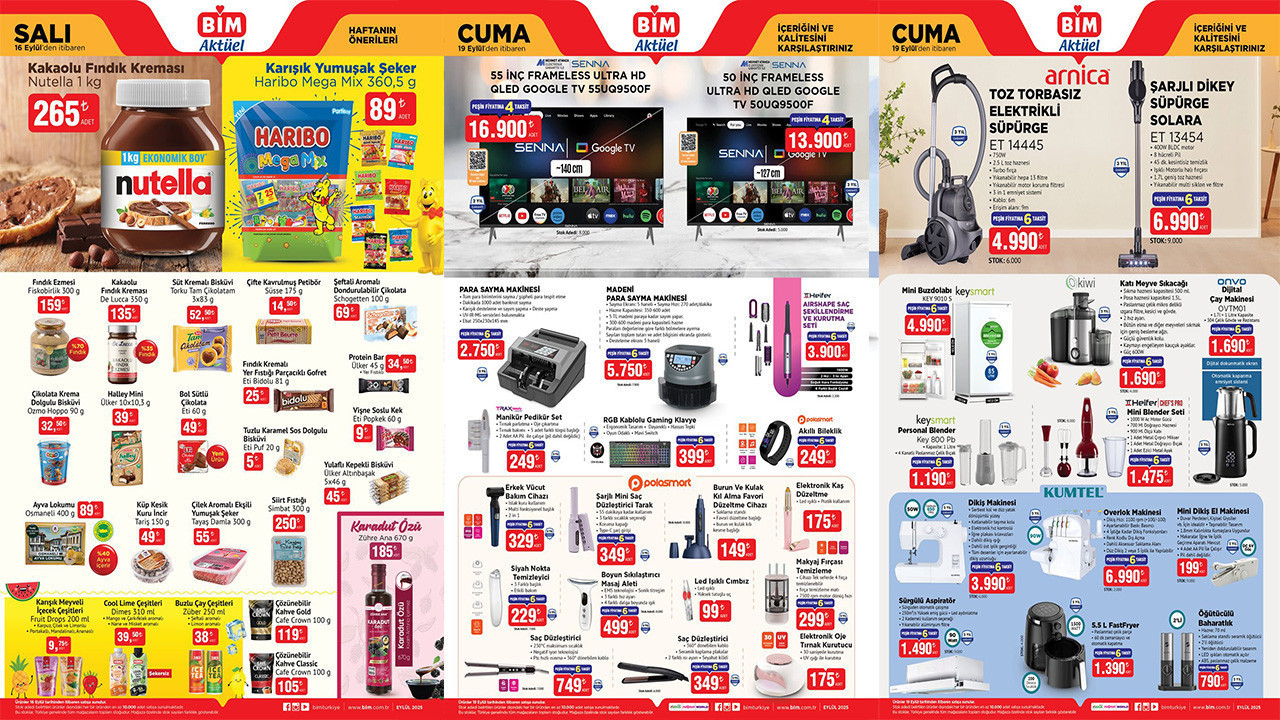 BİM 16-19 Eylül Aktüel Ürünler Kataloğu 2025 Para Sayma Makinesi Geliyor