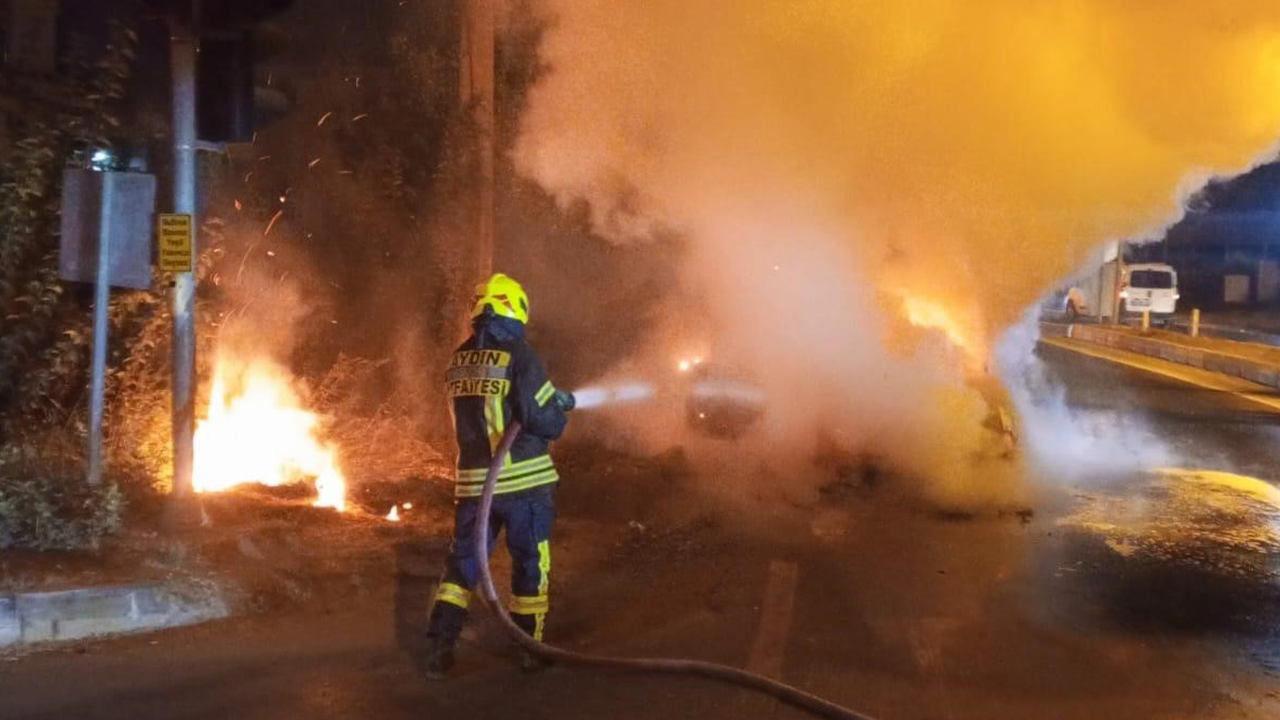 Aydın'da korku dolu anlar: Cayır cayır yandı!