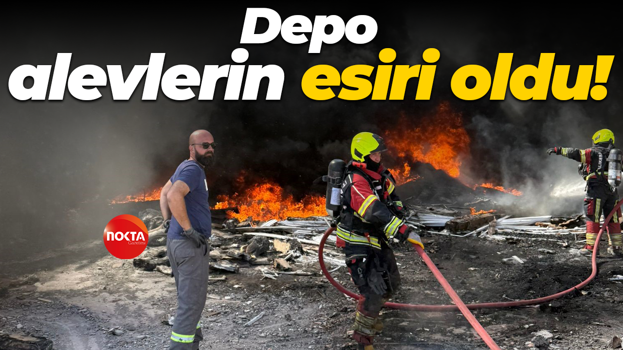 Balıkesir'de depo yangını!