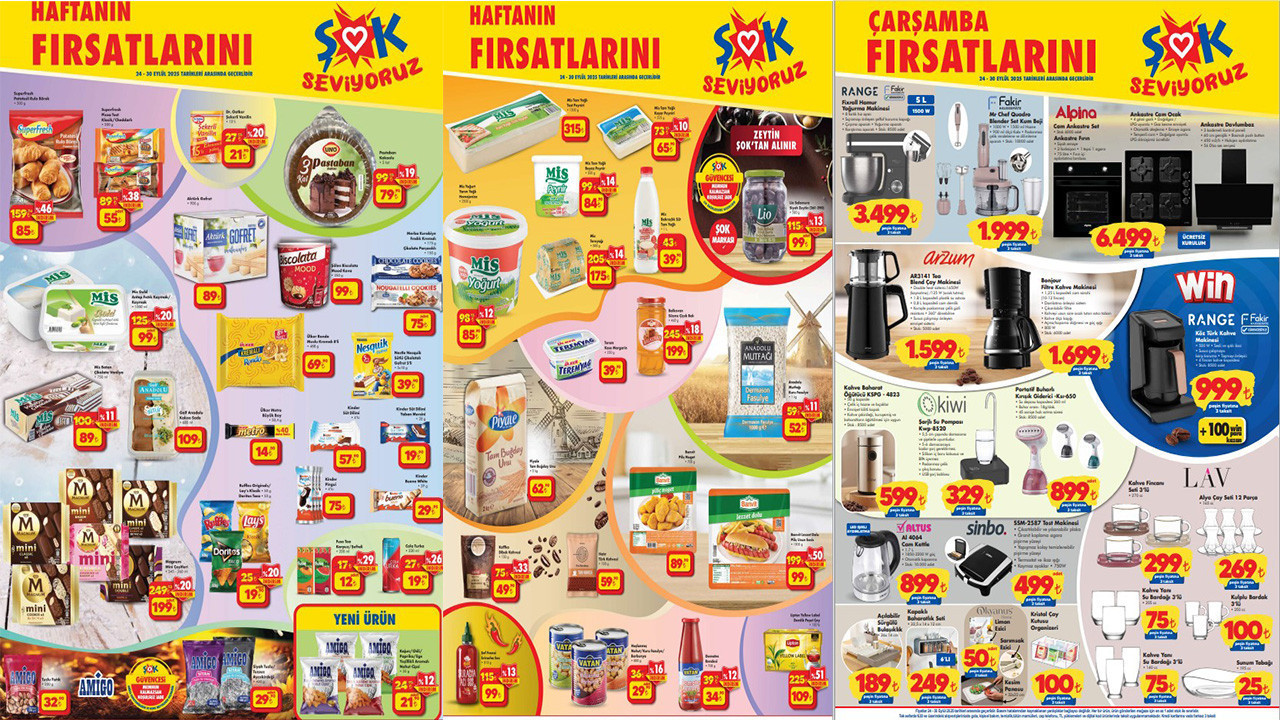 ŞOK 24 Eylül 2025 Kataloğu Kahve Makinesi, Bebek Bezleri, Cam Ankastre Set, Şarjlı Su Pompası Var