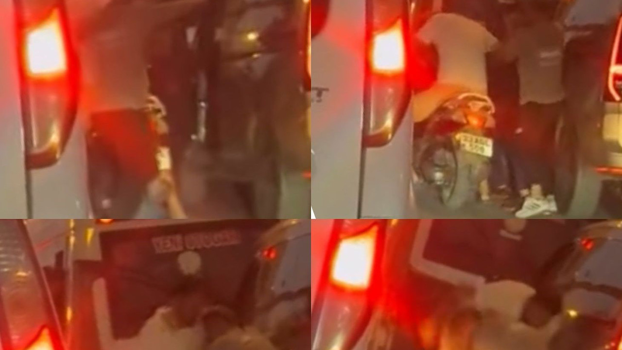 Motosikletli şahıslar, tartıştıkları araç sürücüsüne saldırdı!