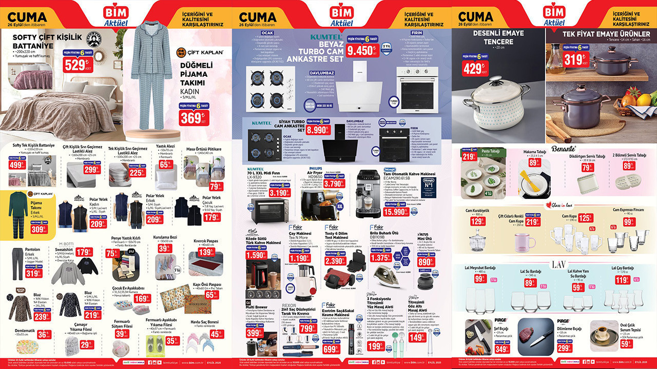 26 Eylül Cuma Aktüel Ürünler Kataloğu Ankastre Set, Pastacılık Ürünleri, Otomatik Kahve Makinesi Var