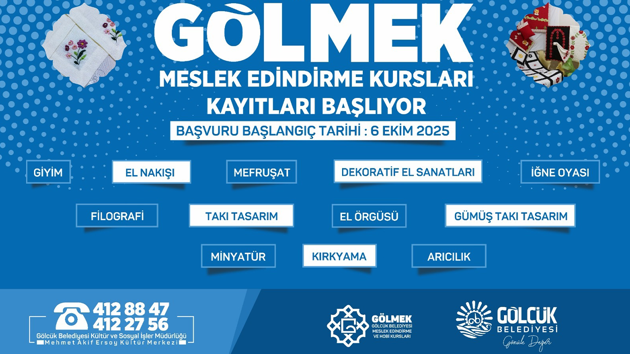 Gölcük Belediyesi Meslek Edindirme Kursları başvuru tarihi belli oldu