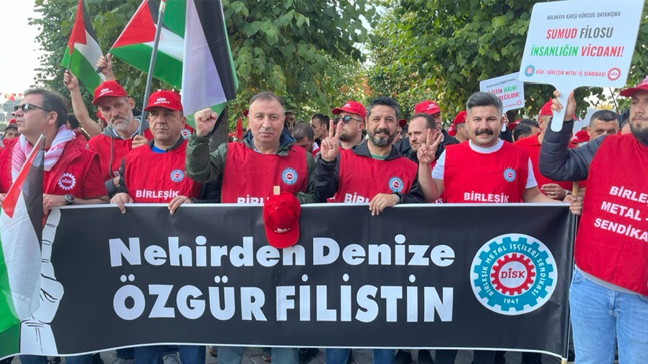 Birleşik Metal İş Gebze 2 Nolu şube Filistin için yürüdü