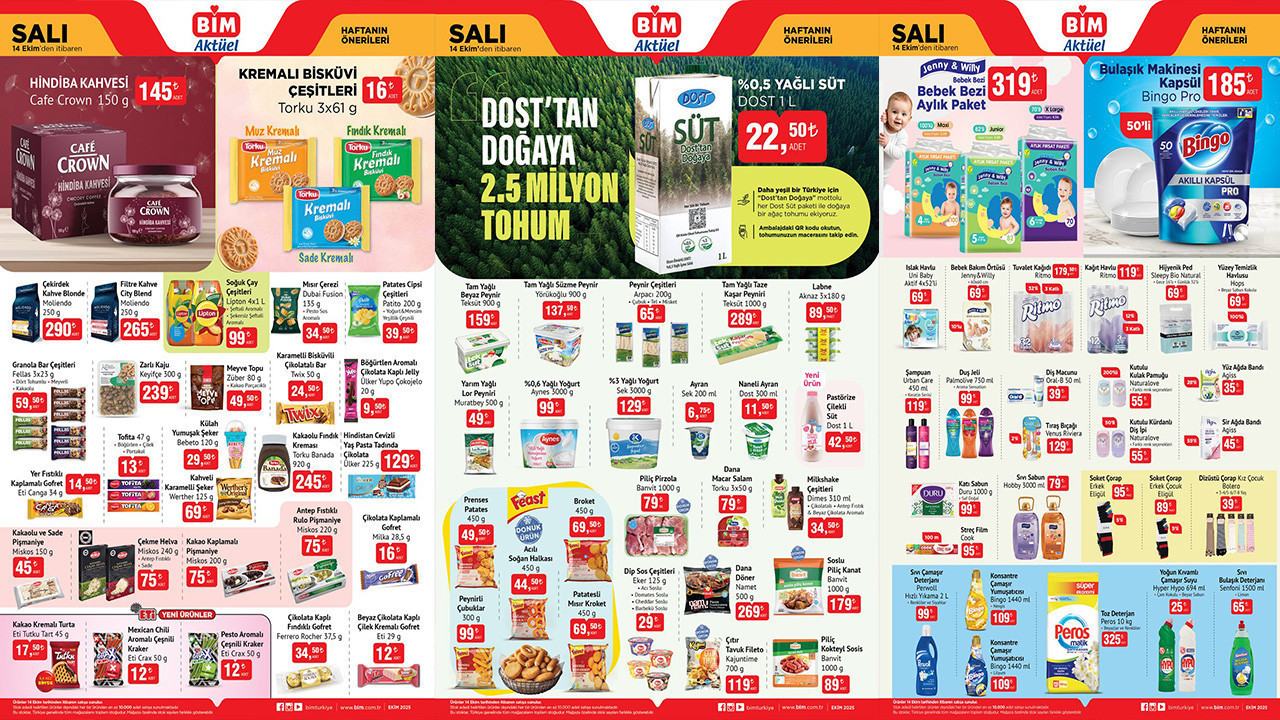 BİM 14 EKİM SALI AKTÜEL ÜRÜNLER KATALOĞU Hindiba Kahvesi, Şarjlı Süpürge, Eğitici Köpekçik Rafta