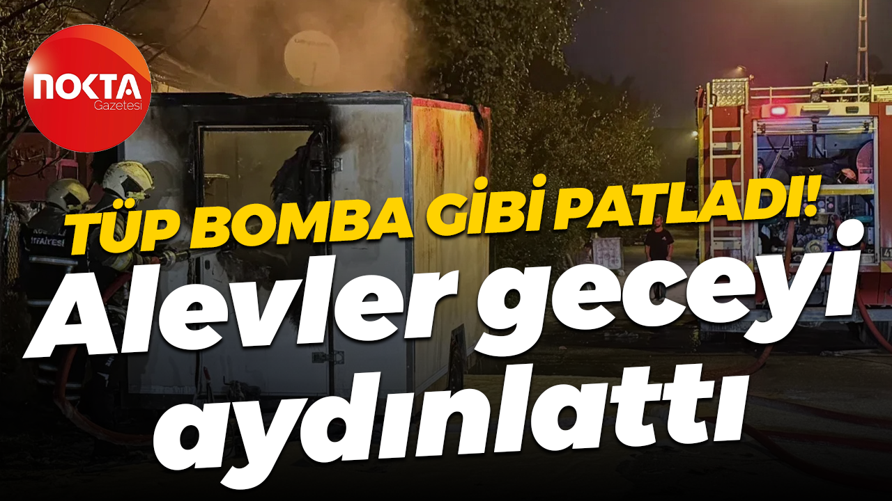 Kocaeli'de yangın paniği! Tüp bomba gibi patladı, karavan alevlere teslim oldu