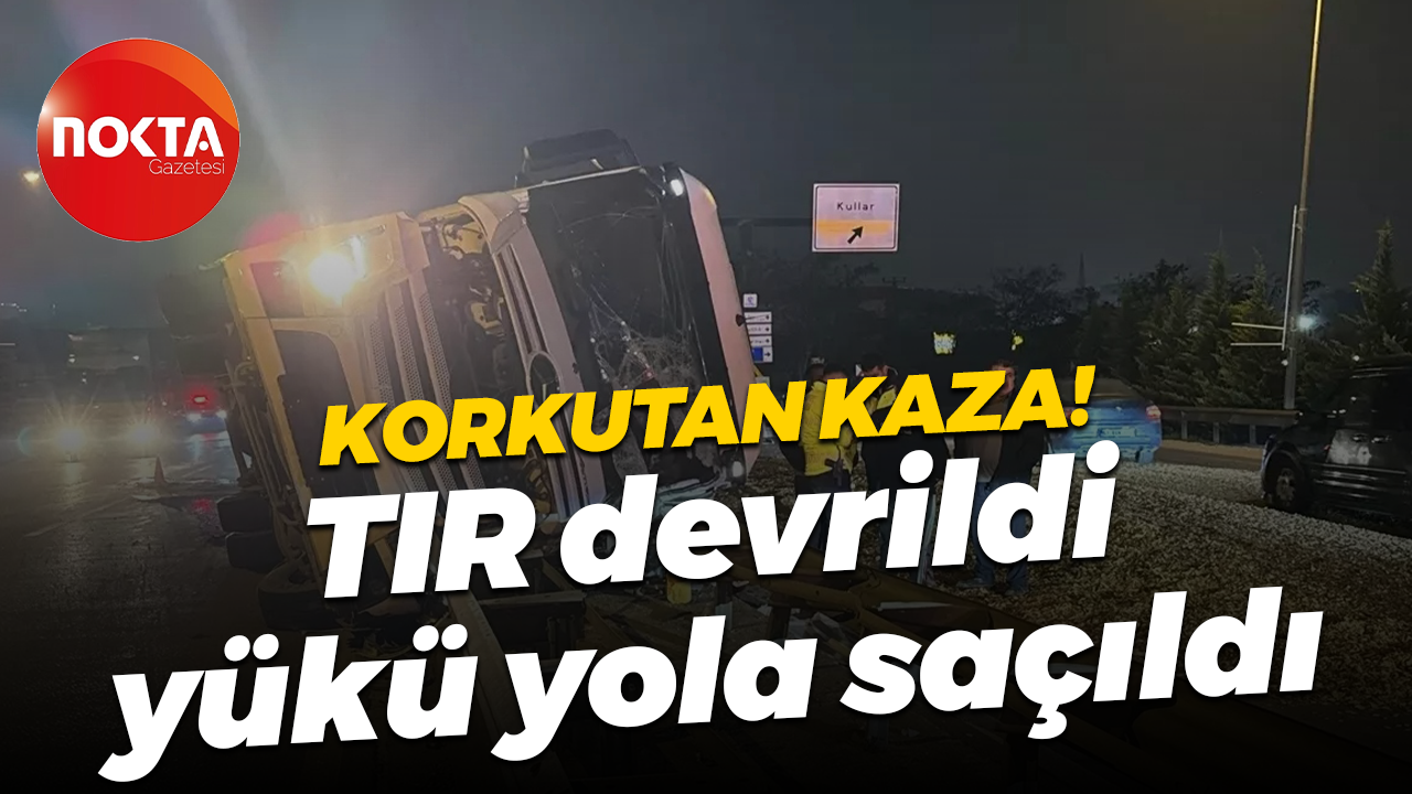 Kocaeli'de feci kaza: Yonga yüklü TIR devrildi!