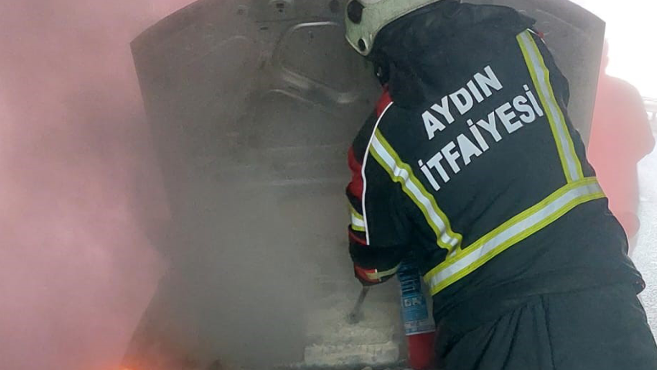 Aydın'da araç yangını!