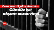 Ceza sınırı 5 yıla çıkacak… Gündüz işe, akşam cezaevine!