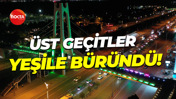 Kocaeli'de üst geçitler yeşil oldu