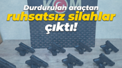 Durdurulan araçtan ruhsatsız silahlar çıktı!