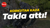 Kocaeli'de korkutan kaza... Takla attı!