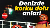 Denizde korku dolu anlar: Sürüklenen teknedekiler kurtarıldı!