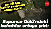 Su miktarı "kritik" seviyenin altına düşen Sapanca Gölü'ndeki kalıntılar ortaya çıktı