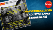 TMMOB Kocaeli'den 17 Ağustos anma etkinlikleri