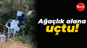 Kocaeli'de korkutan kaza: Ağaçlık alana uçtu!