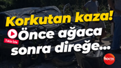 Korkutan kaza! Önce ağaca sonra direğe...