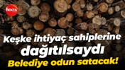 Keşke ihtiyaç sahiplerine dağıtılsaydı; Belediye odun satacak!