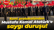 Kent protokolünden Mustafa Kemal Atatürk'e saygı duruşu!