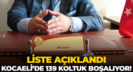 Liste açıklandı; Kocaeli’de 139 koltuk boşalıyor!