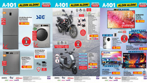 14 AĞUSTOS PERŞEMBE A101 ALDIN ALDIN Elektrikli Moped, Benzinli Motosiklet, Spor Aletleri Var