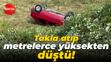 Kocaeli'de trafik kazası: Taklalar atıp devrildi!